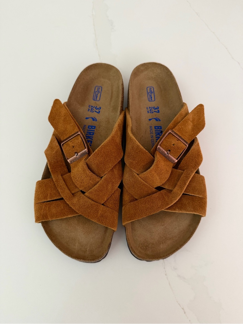 Birkenstock Lugano Suede Oiled Leather Sandals size 6-6.5 37